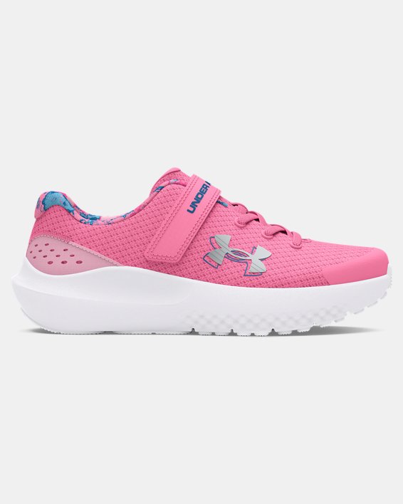 Girls' Pre-School UA Surge 4 AC Printed Running Shoes, Pink, pdpMainDesktop image number 0